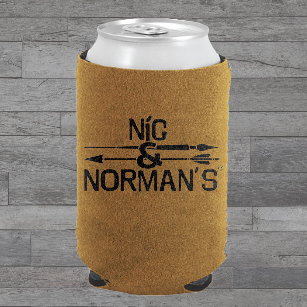 Suede Koozie – Bottle Cap Alley Trading